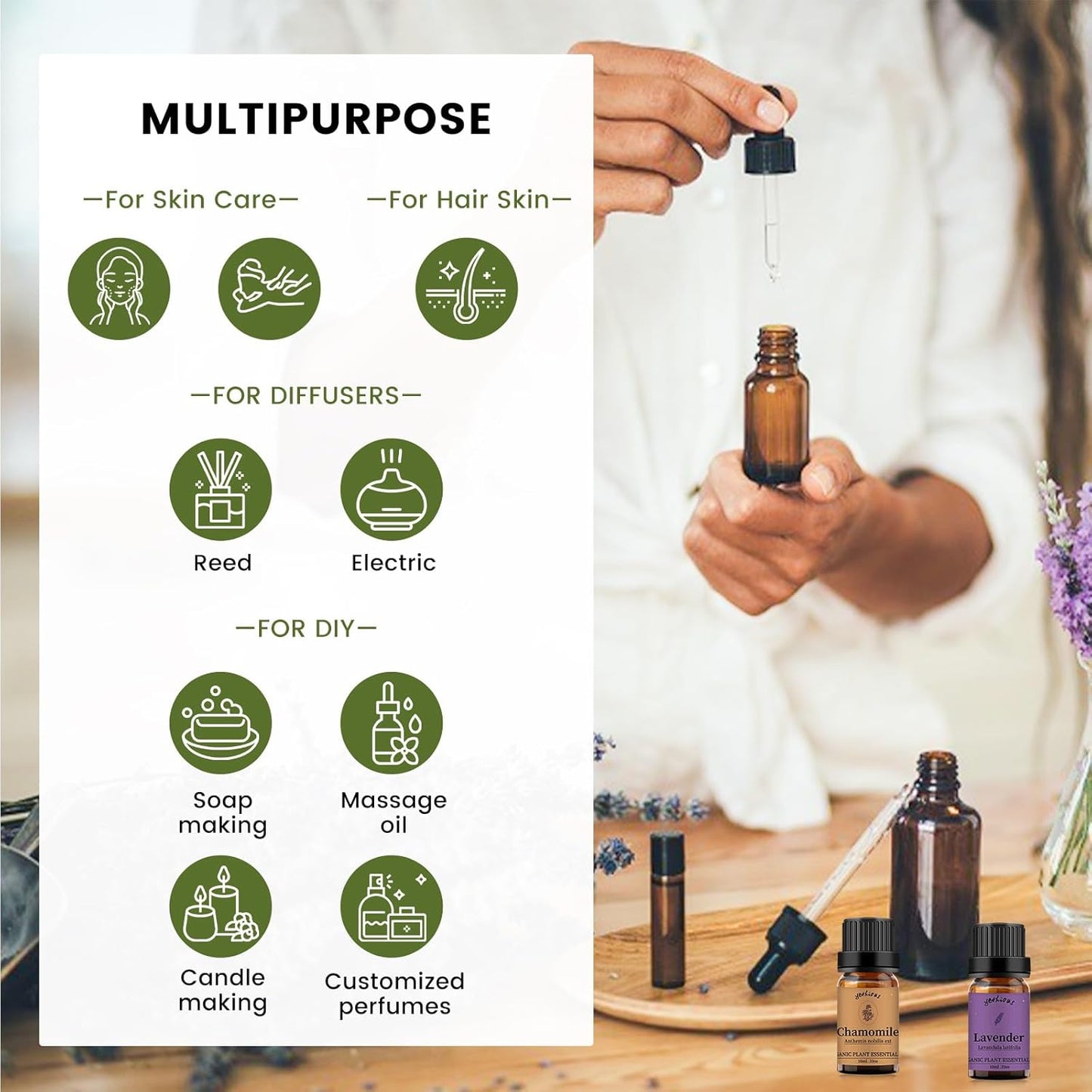Chamomile Lavender Essential Oil Set 2 Pack 10ML