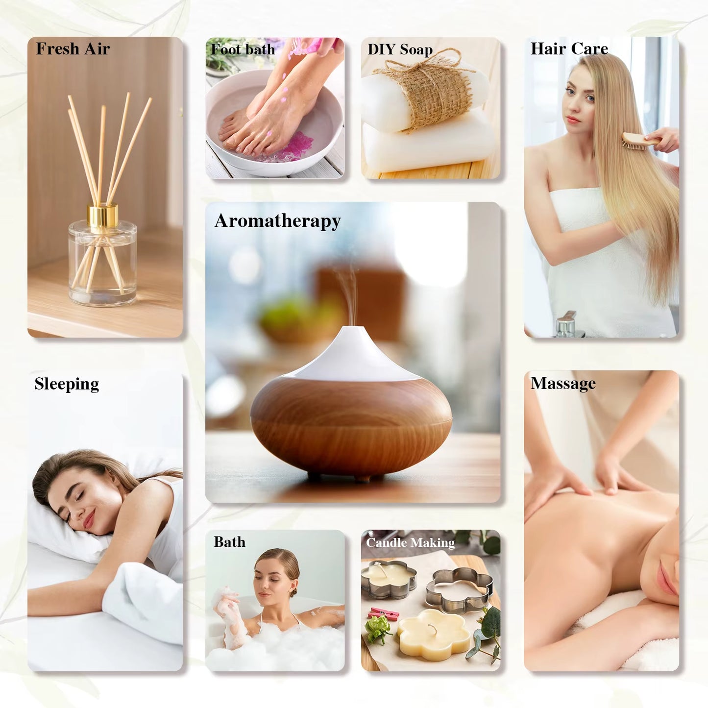 Essential Oil Lavender Jasmine Eucalyptus Vanilla Sandalwood Bergamot Rosemary Citronella Cinnamon Fragrance Oil